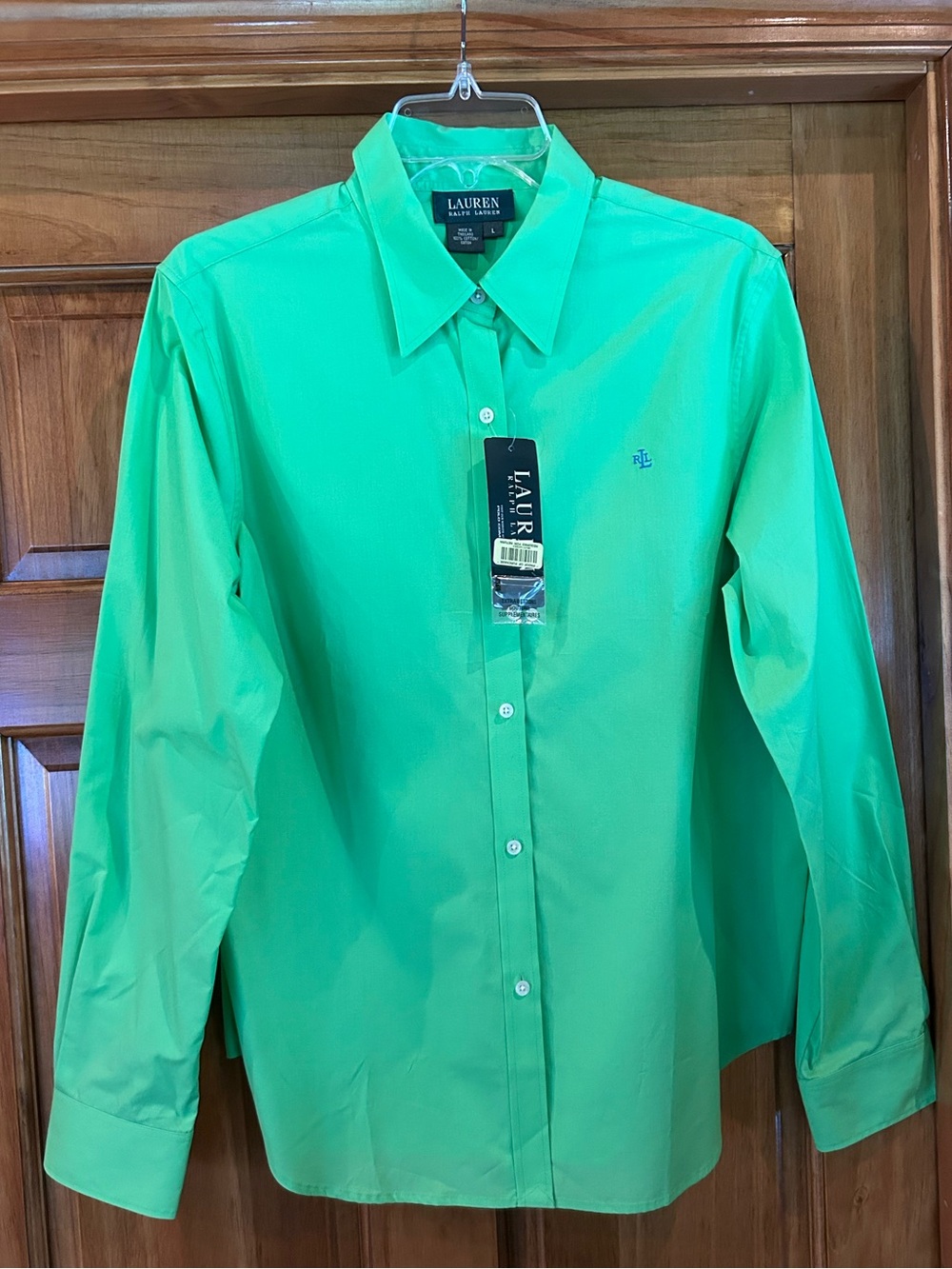 Lauren Ralph Lauren Women's Lime Green Button-Down Shirt